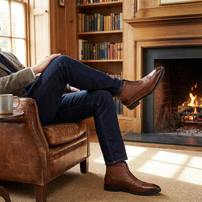 Belmont Ostrich Leather Boots